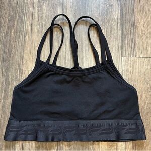 Fabletics Women’s Black Racer back Sports Bra Mid Impact Running Gym Yoga Size S